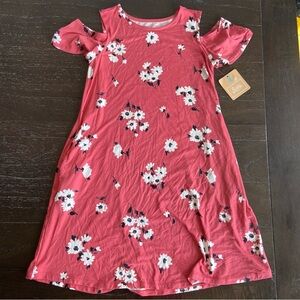 Stitch Fix Kids Bixby Nomad Pink Floral Swing Dress Pockets Comfy Summer‎